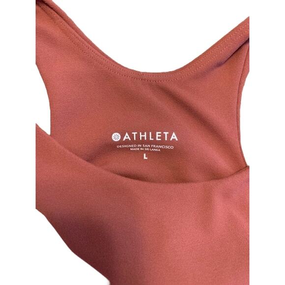 Athleta-Conscious-Power Vita-Crop Tank Sport-Top-Lined-Built In Bra-Rust-Women-L - Picture 3 of 4
